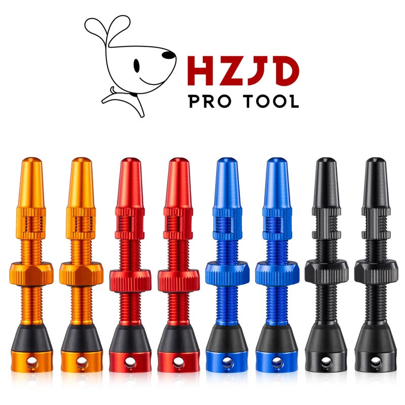 HZJD 2PCS Tubeless Valves  Orange  Alloy Presta Valve Stem  Integrated Core Removal Tool(44 mm) - Image 2